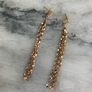 Made in Italy 14k Tri-Tone Gold Taseel Earrings